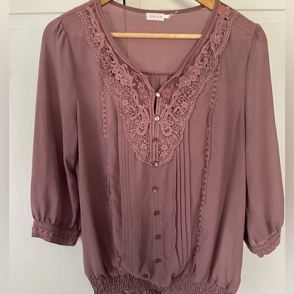 Hello Bluebird Mauve Blouse L